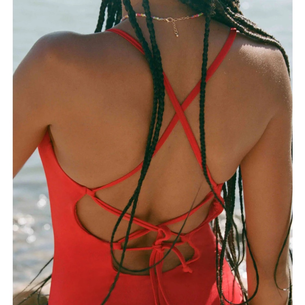 Elegant Red Women's One Piece Swimsuit